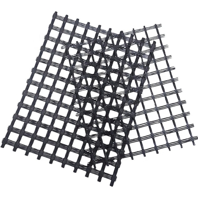 ตาข่ายไฟเบอร์กลาสทนคาร์บอนอัลคาไล Geogrid Roll Biaxial Triaxial