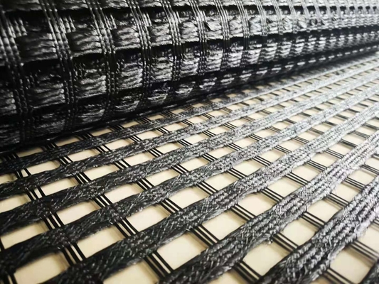50m เสริมแรงดิน Geogrid สำหรับถนนเสถียรภาพแรงดึงสูง