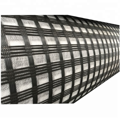 โพลีเมอร์เคลือบเส้นใยแก้ว Geogrid สําหรับการใช้งาน Biaxial Warp ใน 50m-100m Rolls